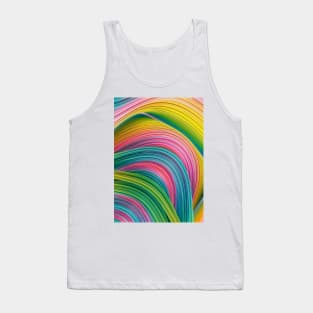 Stranded Horizon. Abstract Colorful Green, Yellow, Blue and Pink Minimal Artwork Tank Top